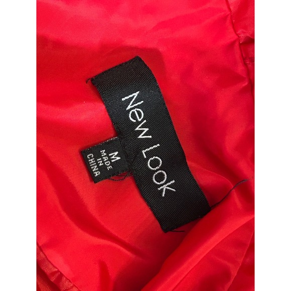 New Look Hooded Jacket Anorak Drawstring Waist Pockets Red Women's Size Medium - Picture 5 of 5